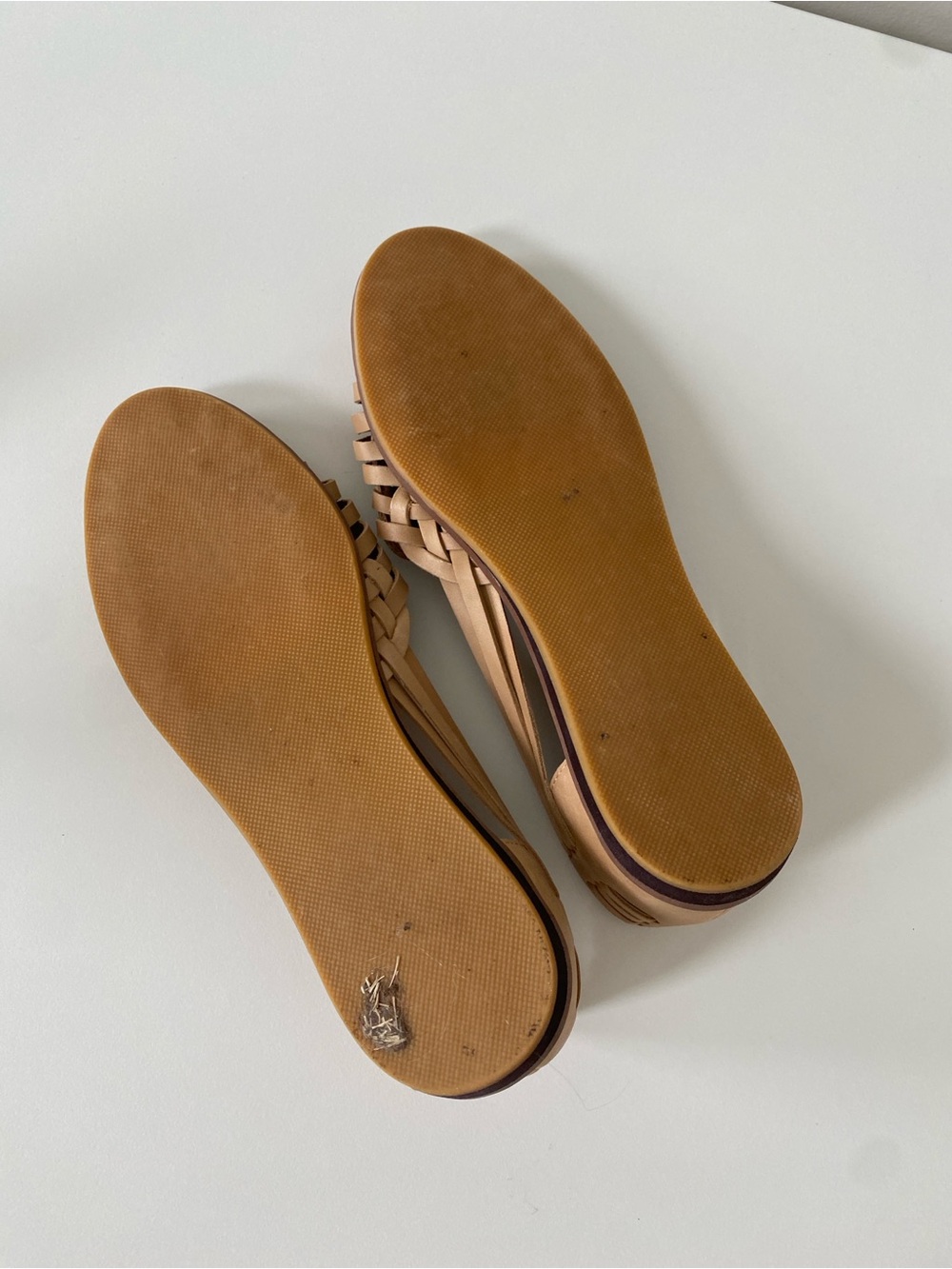 Quince 100% Leather Huarache Flats in Cashew Sz 8 - Picture 6 of 7